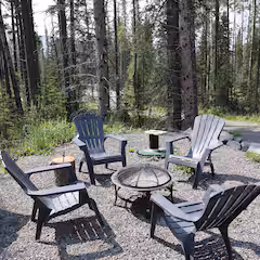 One of two firepit seating areas at Wildhorse Cabin